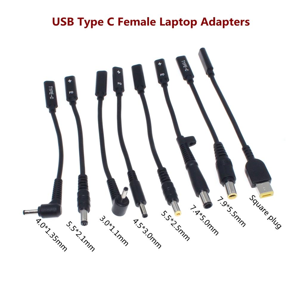 อะแดปเตอร์แปลงไฟ USB 3.1 Type C PD ปลั๊ก DC เชื่อมต่อสายเคเบิล 5.5x2.5 มม. ตัวผู้ สําหรับ Asus Toshiba อะแดปเตอร์แล็ปท็อป