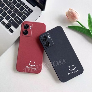 พร้อมส่ง เคสโทรศัพท์มือถือแบบนิ่ม OPPO A77 A96 A95 A76 A57 A93 A16K A16e A16 5G 4G Phone Case Matte TPU Softcase Handphone Casing Solid Color Smiling Face Back Cover OPPOA57 OPPOA77