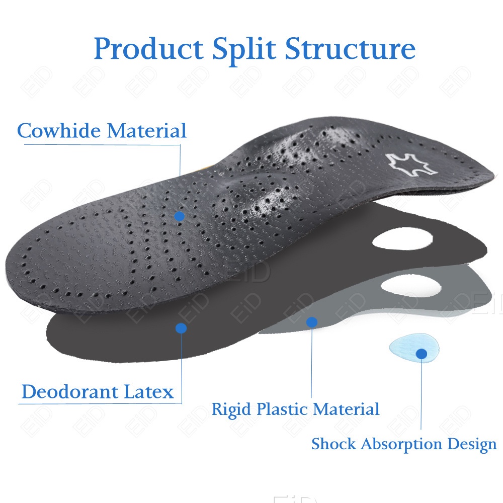 ใหม่ Arch สนับสนุน 25 มม. Orthotic Insoles หนังสีดํา orthotics สําหรับเท้าแบน O/X ขาแก้ไขรองเท้า Sole insert pads หนังระงับกลิ่นกาย Breathable ใส่ - รูปที่ 6