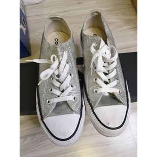 (ส่งฟรี) รองเท้าผ้าใบconverse กลิตเตอร์สีเงิน