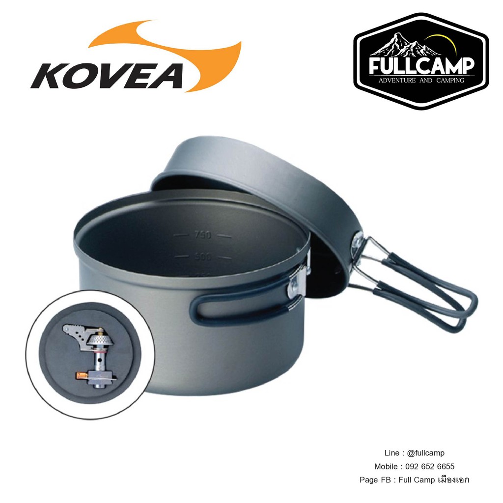 Kovea Solo Lite (Stove included) ชุดหม้อพร้อมหัวเตา หม้ออะลูมิเนียมแคมป์ปิ้ง ชุดครัวแคมปิ้ง หม้อแคมป์ปิ้งพกพา