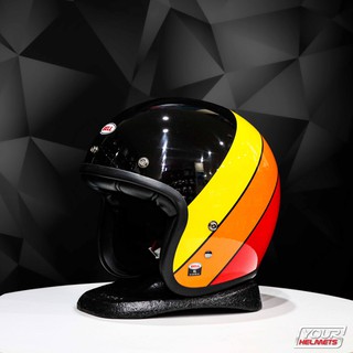 หมวกกันน็อค BELL HELMETS CUSTOM 500 RIFF GLOSS BLACK YELLOW ORANGE RED