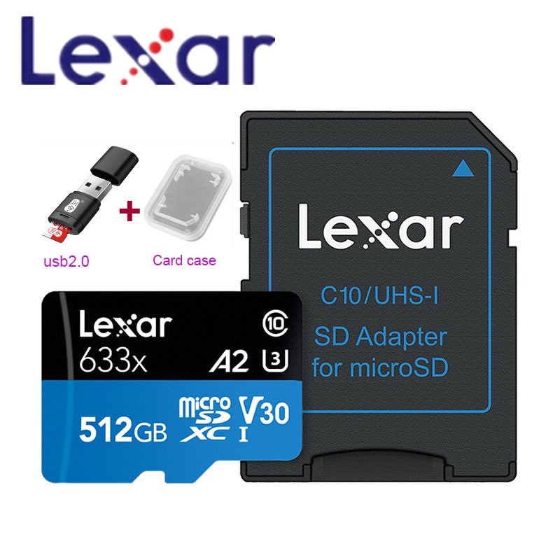 Lexar 633X New Original 95mb/s Micro SD card 512GB 128g 256GB SDXC SDHC Memory Card Reader