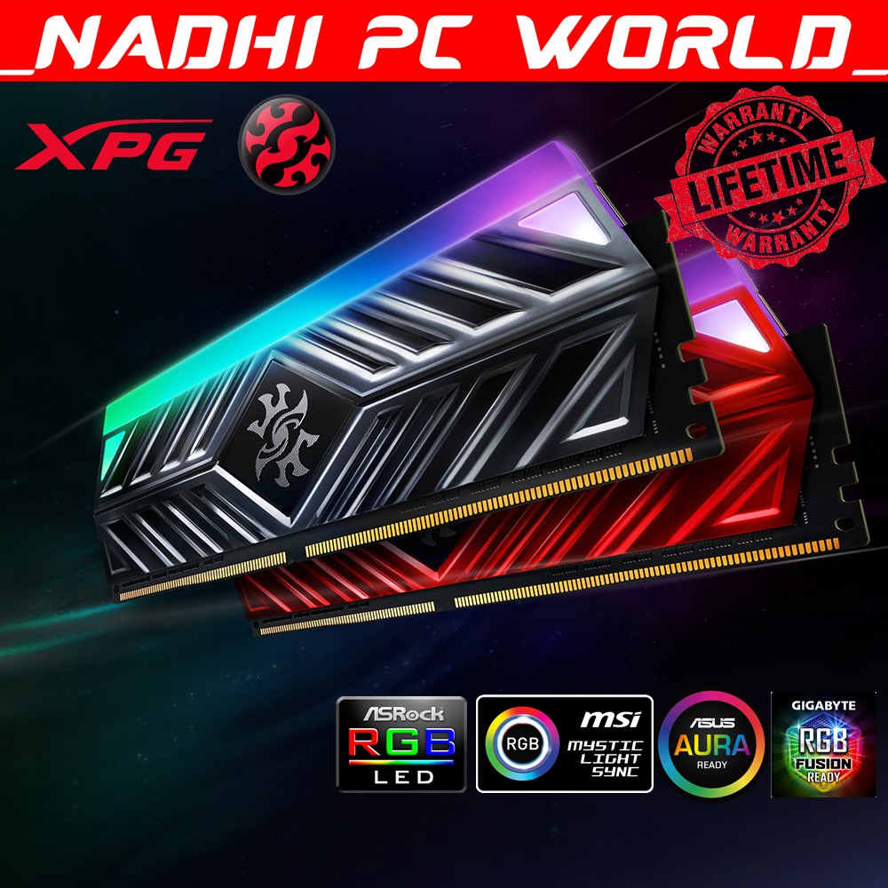 Adata SPECTRIX XPG D41 แรมเกมมิ่ง 8GB 16GB DDR4 3000Mhz 3200Mhz 3600Mhz RGB