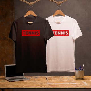 T-Shirt TENNIS RED/GREEN/YELLOW/BLACK/WHITE  เสื้อสีดำและสีขาว เนื้อผ้า Cotton 100% เกรดพรีเมี่ยม