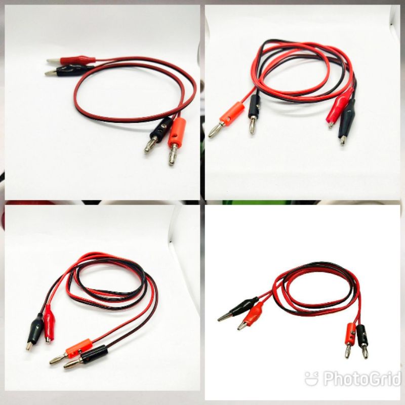 ใหม่ สายดำแดง หัว-ท้าย เป็น Banana jack +ปากคีบ ความยาวสายประมาณ45CM กับ 1M  1เส้น ส่งทุกวัน