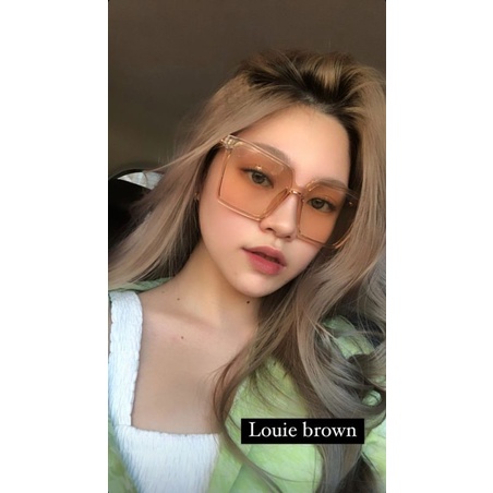 Hitam [นําเข้า]Myra - (Brown & Taupe) แว่นกันแดด Louie สีดําเทา Sunnies Rocky Candies Candy Blair Zo
