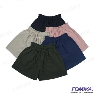 🍃 FOMIKA 2🍃กางเกงขาสั้น กางเกงขา​สั้น​ผู้หญิง​ ผ้าฝ้ายแท้100% เชือกรูดได้จริง​