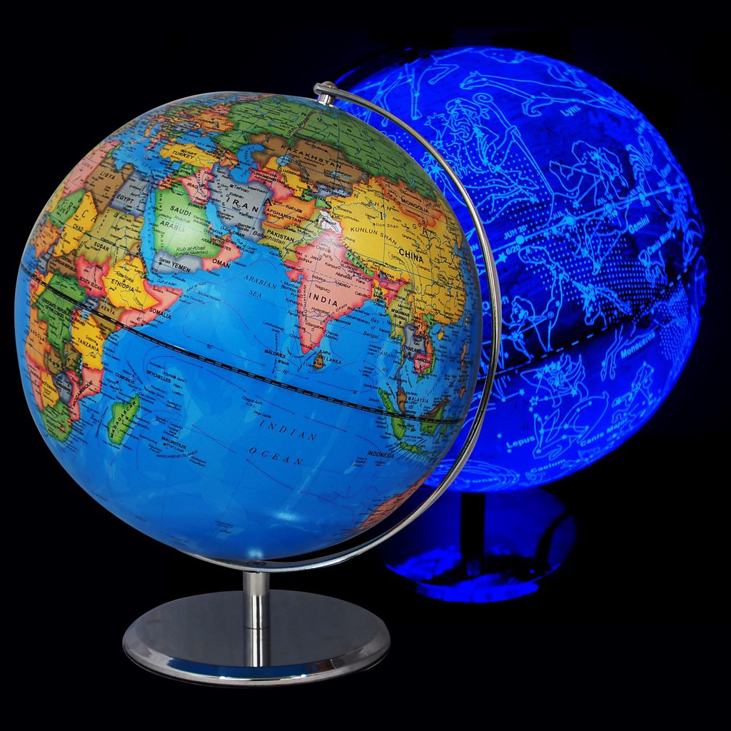 ลูกโลกแสดงประเทศและกลุ่มดาว(2in1) ขนาด 30 เซนติเมตร เวอร์ชั่น 2 (Globe by Day & Illuminated Constellation by night V.2)