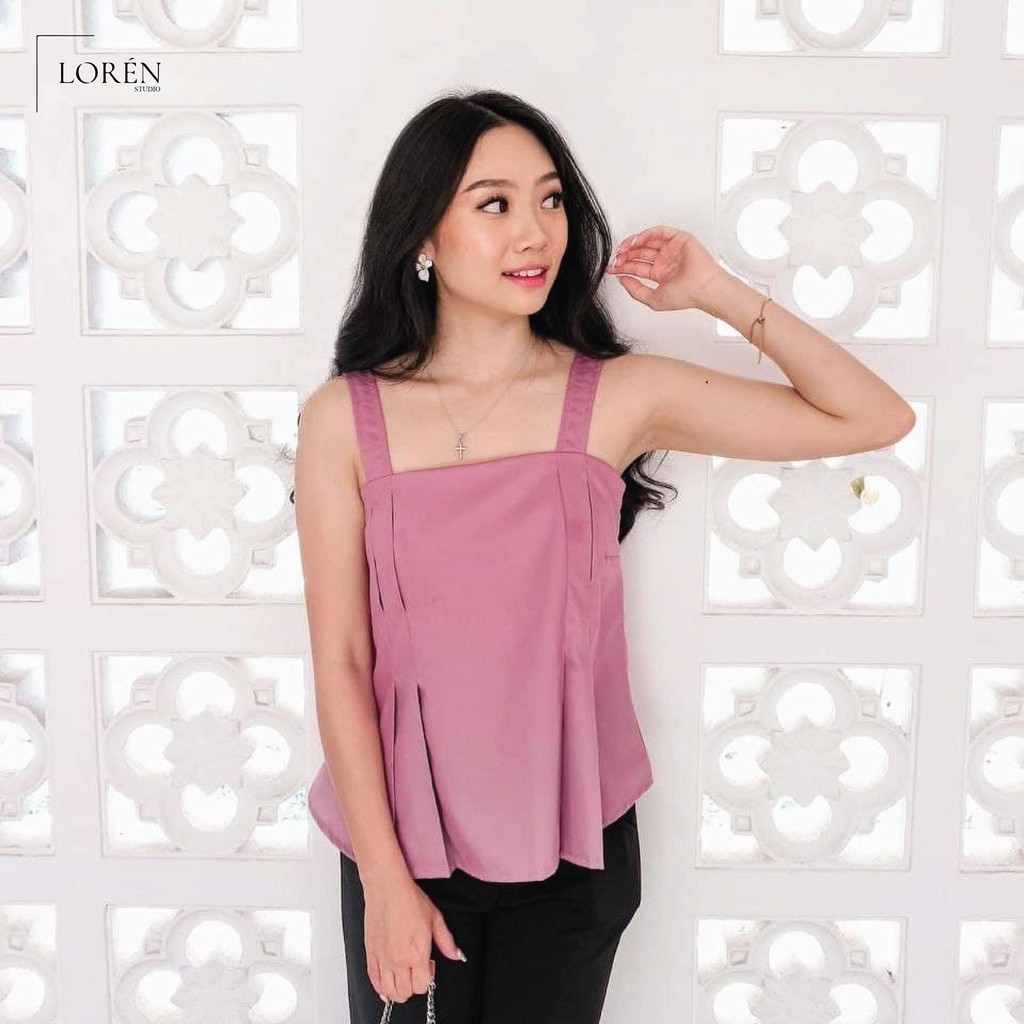 Lorén studio LS-001 Iris Top Cotton Premium Pleated รายละเอียดสไตล์เกาหลี