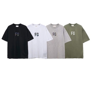 เสื้อยืดแขนสั้น พิมพ์ลายตัวอักษร FE - AR OF GOD FG สีสันสดใส สไตล์สตรีทS-5XL