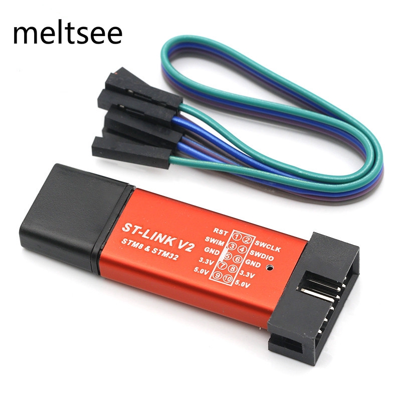 St-link V2 STLINK mini STM8 STM32 STLINK การเขียนโปรแกรมดาวน์โหลดจําลองจําลองพร้อมฝาครอบ
