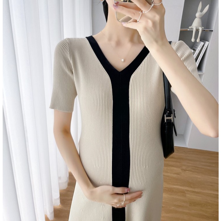 (ให้นมได้ ) ชุดเดรสคลุมท้องสไตล์เกาหลี ด้านหน้ามีซิปซ่อน  AA3890 ราคา ถูกที่สุด ดีลบีเคเค แกลเลอรีภาพที่ 8