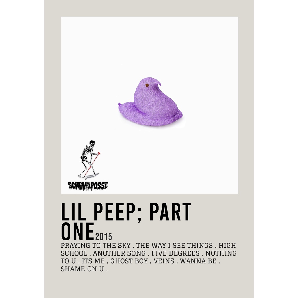 อัลบั้มปกโปสเตอร์ LiL PEEP; PART ONE by Lil Peep rapper อันโด่งดังสําหรับห้อง/ผนัง
