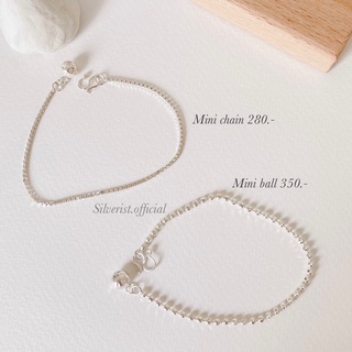 silverist - Miniball , Minichain bracelet // silver 92.5% สร้อยข้อมือเม็ดบอลขนาด 2.5 mm.