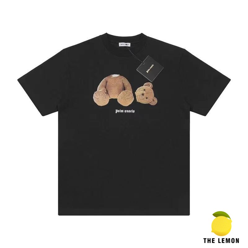 【Lemon】เสื้อยืดแขนสั้น Palm angels Oversized ลายหมีคลาสสิค โปรดดูวิดีโอ