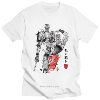 T-Shirtเสื้อยืดแขนสั้นลําลอง ผ้าฝ้าย พิมพ์ลาย Chariot Sumi-e Jojo Bizarre Adventure สําหรับผู้ชาย S-5XL