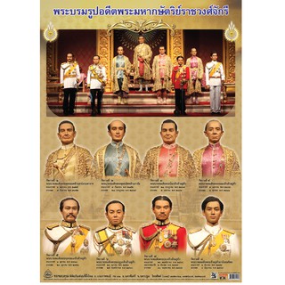 โปสเตอร์พระบรมรูปอดีตพระมหากษัตริย์ราชวงศ์จักรี โปสเตอร์กระดาษ#EQ-191 โปสเตอร์สื่อการเรียนการสอน