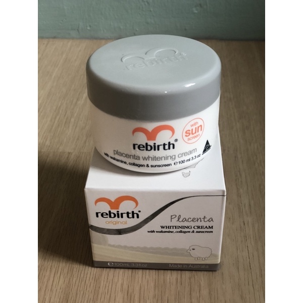 ครีมRebirth Placenta Whitening Cream with Wakamine,Collagen & Sunscreen ของแท้100% พร้อมส่งทันที