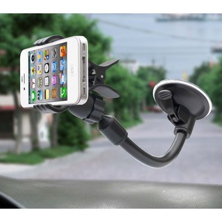 TOKAI แท่นวางมือถือติดกระจกรถยนต์ พร้อมฐานล็อค Car Holder รุ่น 1331 Suction Cup ก้านยาวหักโค้งตามใจ  (สีดำ)