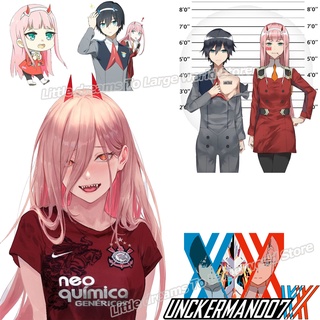 แผ่นแพทช์รีดร้อน ลาย Darling In The Franxx HIRO ZERO TWO ซักล้างได้ สําหรับตกแต่งเสื้อยืด DIY