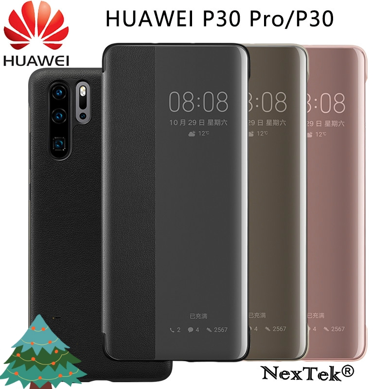 แท้100% HUAWEI P30 Pro P30 Case Official Smart View PU Leather Flip Case HUAWEI P30 Pro Cover Huawei
