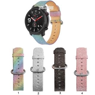 สายนาฬิกาข้อมือหนัง แวววาว สําหรับ Huami Amazfit GTR 2 3 4 47 มม. GTR 4 GTR2 GTR 2E GTR3 Pro