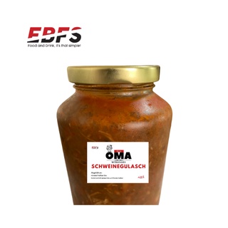 EBFS OMAs Pork Goulash 680 ml. Preserved in a jar /  Schweinegulasch 680 ml, eingemacht, kühl und dunkel lagern