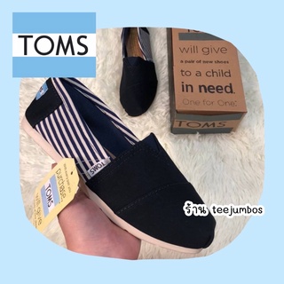 รองเท้า TOMS Original 🌵🍄 สินค้าพร้อมส่ง สีกรม ลายทาง