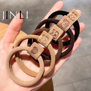 Jinli 5 ชิ้น / เซต ใหม่ล่าสุด ผู้หญิง ยางรัดผม หมี ชุดเชือกผม