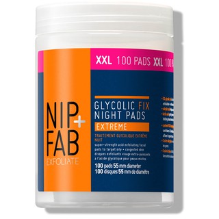 พร้อมส่ง ของแท้ NIP+FAB Glycolic Fix Night Extreme/Daily Cleansing Pads 60pads/100pads (Various)