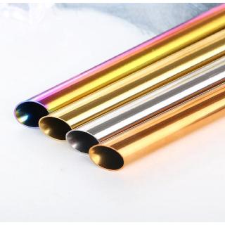 12mm Bevel Stainless Steel Straw Bubble Tea Recyclable Diagonal Straws