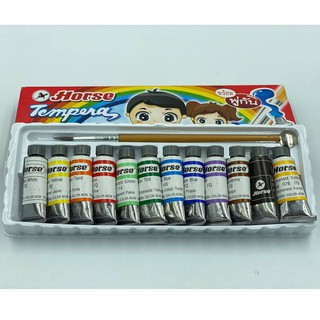 ชุดสีน้ำ 12 สี ตราม้า พร้อมพู่กันในกล่อง