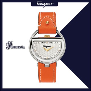 [ของแท้] Ferragamo นาฬิกาข้อมือ ผู้หญิง รุ่น FERRAGAMO FG504-0014 BUCKLE,SIL-4/0.01cts,CALF-ORANGE paurasia ปอเรเซีย