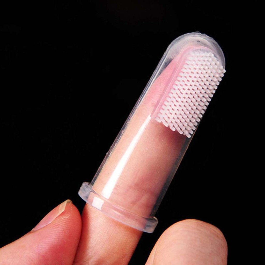 แปรงสวมนิ้ว ซิลิโคน BPA free Finger Toothbrush ลดอาการ ฟันผุ ฟันกร่อน จากการ ทาน นมผง 1 ชิ้น