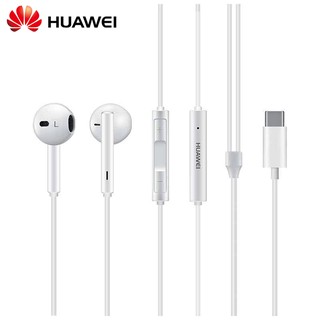 ของแท้ HUAWEI CM33 หูฟังอินเอียร์ USB Type-C ไมโครโฟน ระดับเสียง Mate 10 20 Pro 20 X RS P 10 20 30 Note 10