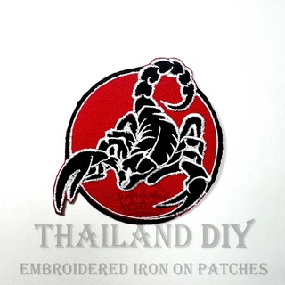 🦂 ตัวรีดติดเสื้อ งานปัก ลาย แมงป่อง สัญลักษณ์ สัตว์มีพิษ Scorpions Patch WOP DIY ตัวรีด อาร์มติดเสื้อ กระเป๋า กางเกง สวย