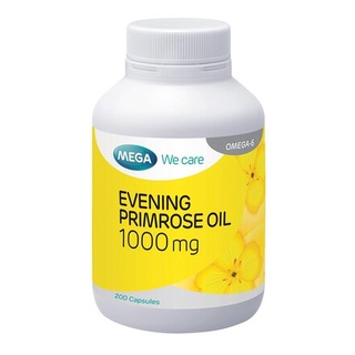 Mega We Care Evening Primrose oil 1000 mg เมก้า วี แคร์ EPO 200 แคปซูล 1 กระปุก