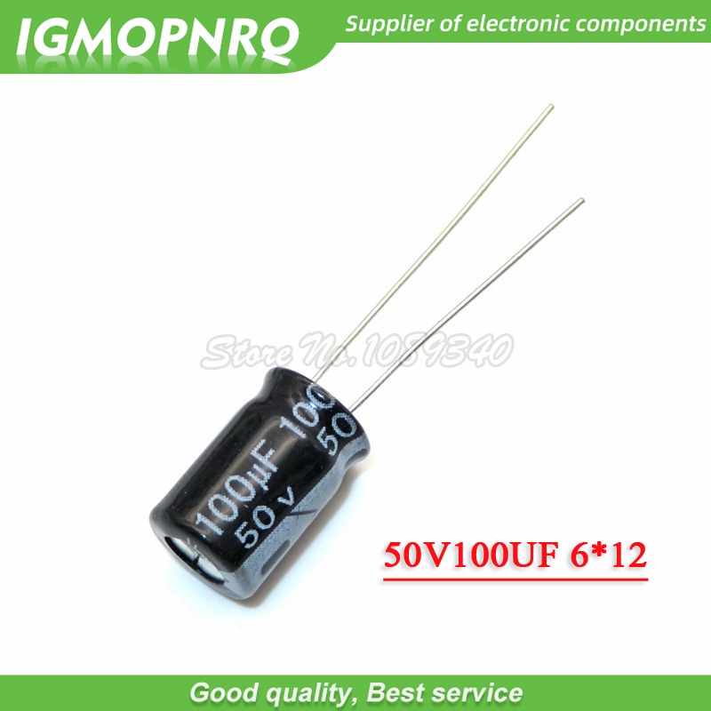 10PCS 50v100uf 100uf50v 6*12 50v 100uf 6x12 Electrolyti Electrolytic capacitor