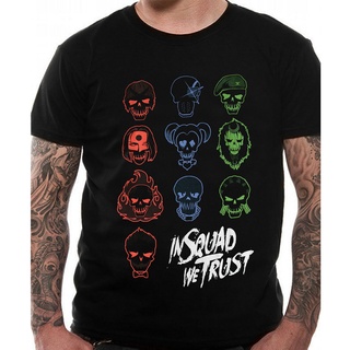 เสื้อยืด พิมพ์ลายการ์ตูนอนิเมะ Suicide Squad Icin Squad We Trust Dc Comics แฟชั่นสําหรับผู้ชาย