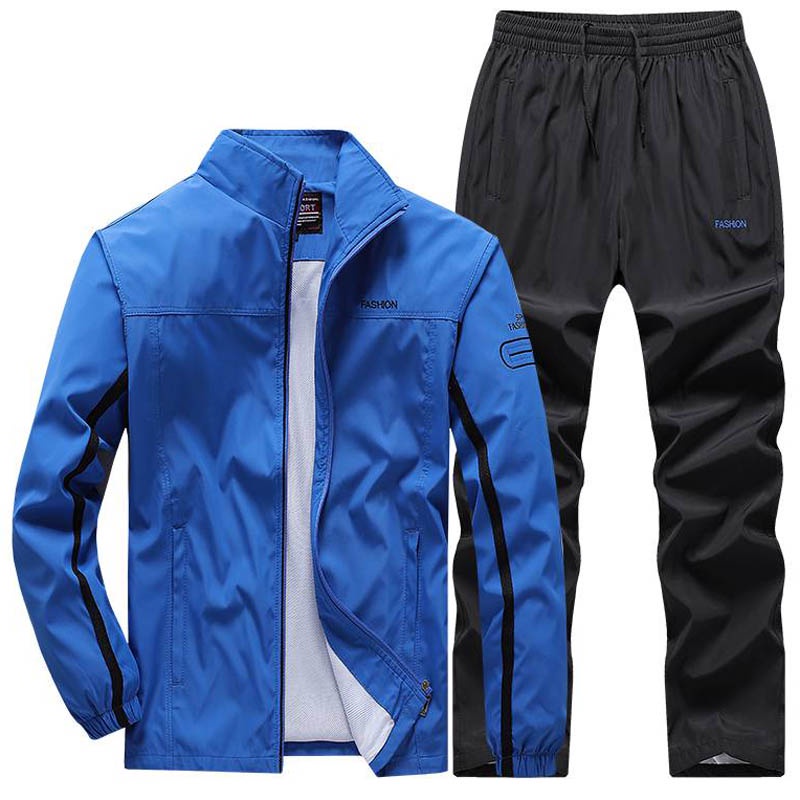 Men's Casual Tracksuit Full Zip Running Jogging Athletic Sports Hoodies + Sweatpants Set For Gym Training Working Su #4