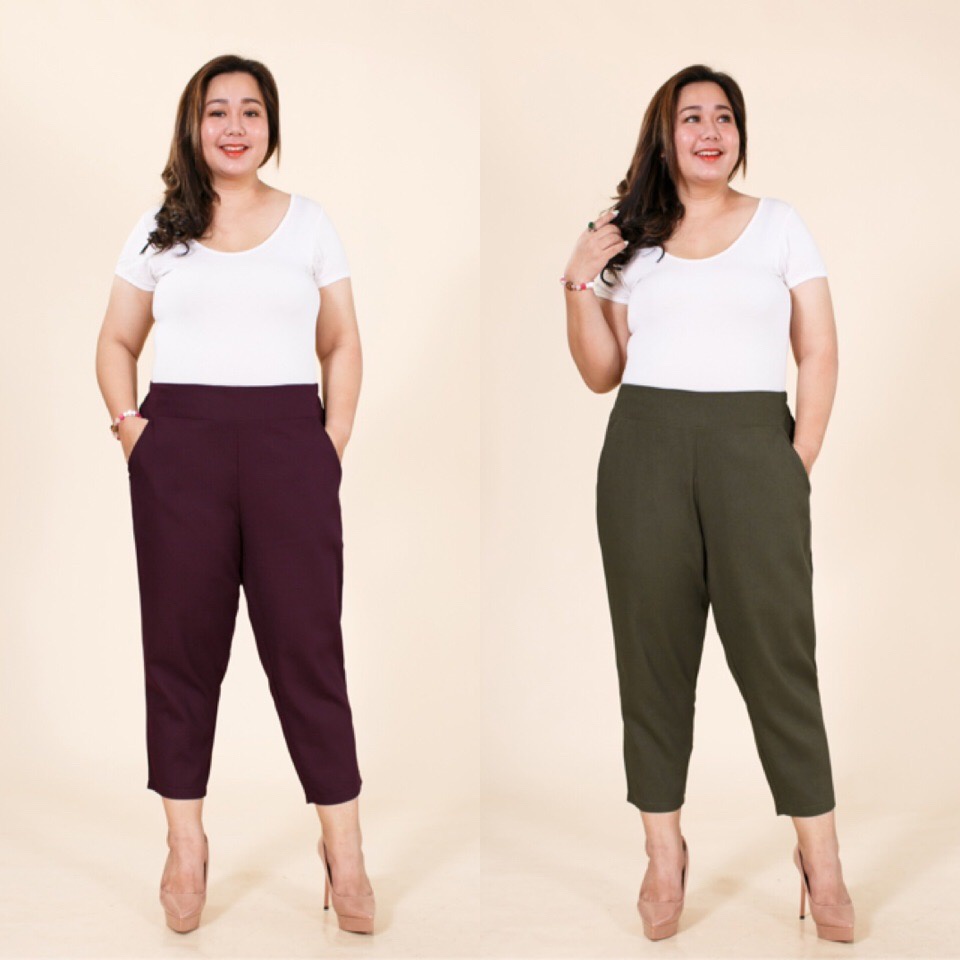 BigSize กางเกง 5 ส่วนขาเดฟผ้าลินินและผ้ายีนส์(ใส่ทำงานได้) กางเกงขาเดฟ5ส่วนคนอ้วน กางเกงคนอ้วนผ้าลินินขาเดฟ5ส่วน ผ้ายีน