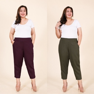 BigSize กางเกง 5 ส่วนขาเดฟผ้าลินินและผ้ายีนส์(ใส่ทำงานได้) กางเกงขาเดฟ5ส่วนคนอ้วน กางเกงคนอ้วนผ้าลินินขาเดฟ5ส่วน ผ้ายีน