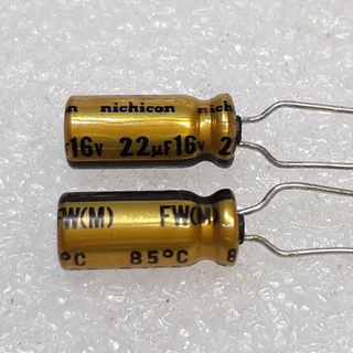 Nichicon FW 22uf 16v capacitor ตัวเก็บประจุ คาปาซิเตอร์