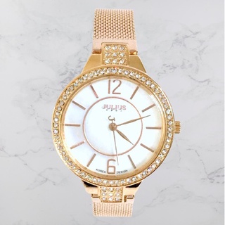 JULIUS WATCH JA825 สีโรสโกลด์ (ROSEGOLD) นาฬิกาข้อมือผู้หญิง แบรนด์เกาหลี แฟชั่นฮิตของแท้ สายสแตนเลส