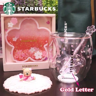 Starbucks แก้วนม รูปแมวซากุระ สีชมพู ของขวัญคนรัก