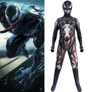 ชุดบอดี้สูทคอสเพลย์ Marvel Venom Spider-Man Superhero เหมาะกับเทศกาล สําหรับเด็ก และผู้ใหญ่