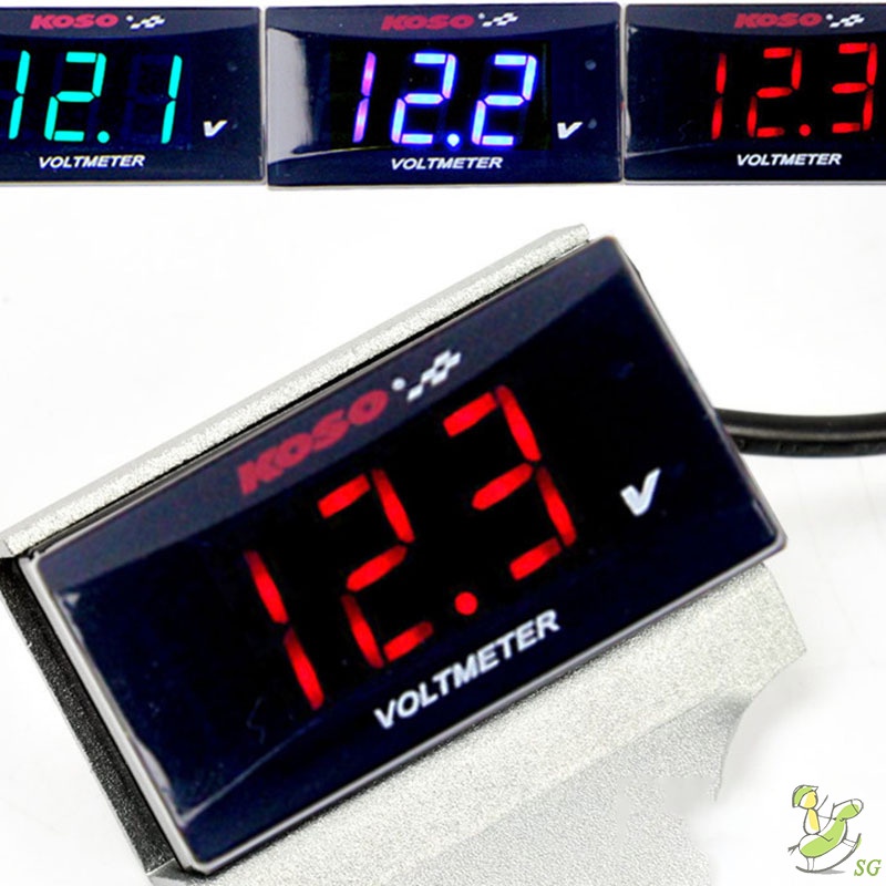 Koso โวลต์มิเตอร์ดิจิตอล 12V-150V Led สําหรับรถยนต์รถจักรยานยนต์รถจักรยานยนต์