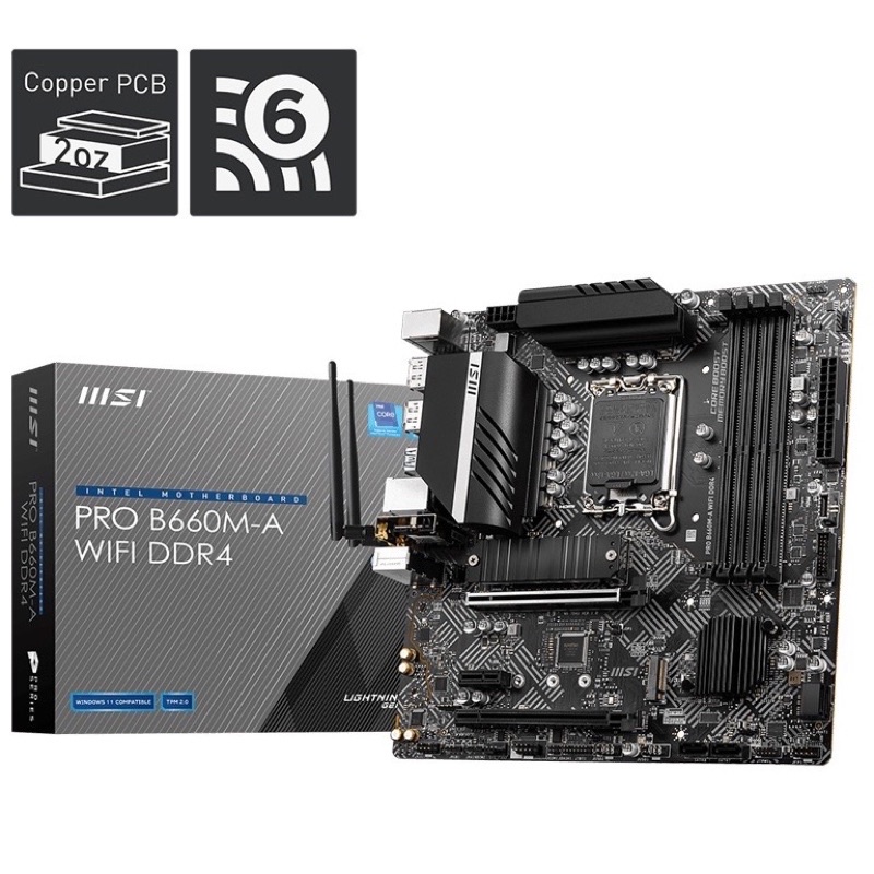 MSI PRO B660M-A WIFI DDR4 mATX เมนบอร์ด Intel LGA 1700