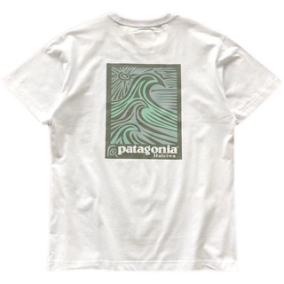 เสื้อยืดแขนสั้น ผ้าฝ้าย พิมพ์ลายคลื่น Patagonia Bata เข้ากับทุกการแต่งกาย แฟชั่นฤดูร้อน สําหรับผู้ชาย และผู้หญิง